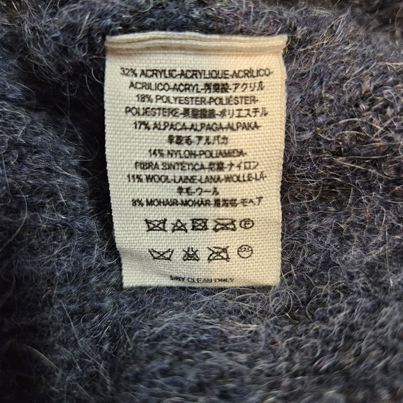 Free People Blue Gorpcore Oversized Button Up Mohair Cardigan Size XS Women - Picture 9 of 10